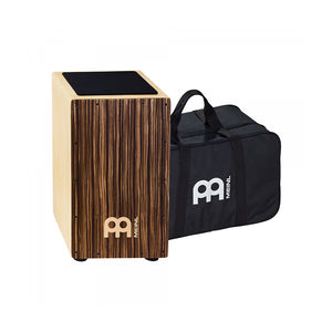 MEINL Percussion CAJ3SU-M+BAG Traditional String Cajon w/Bag, Striped Umber