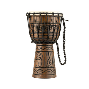 MEINL Percussion HDJ17-S 8inch Rope Tuned Headliner Series Wood Djembe, Artifact Series, Brown