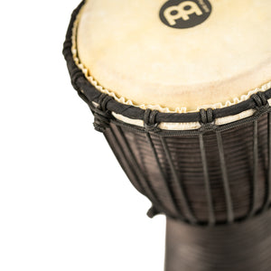 MEINL Percussion HDJ3-S 8inch Rope Tuned Headliner Wood Djembe, Black River Series