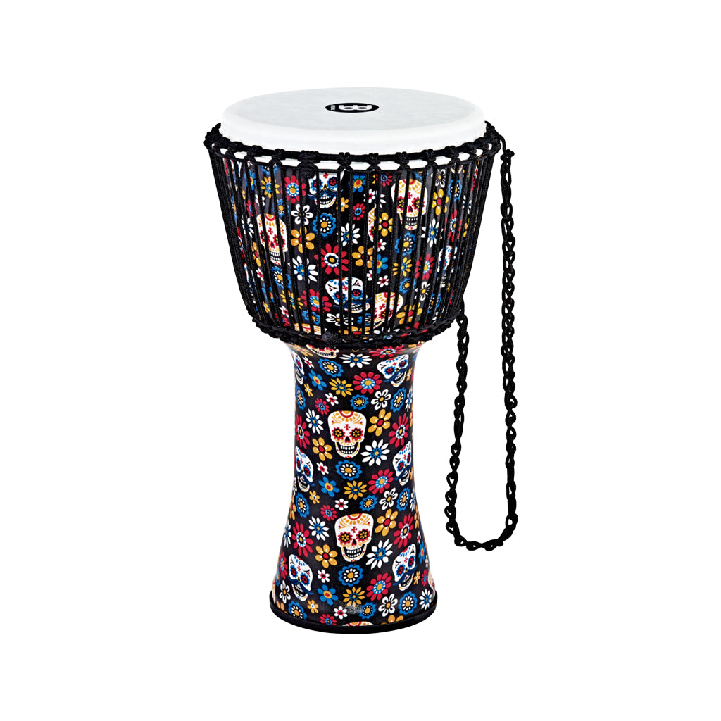 MEINL Percussion PADJ7-L-F 12inch Rope Tuned Travel Series Djembe, Synthetic Head, Day Of The Dead