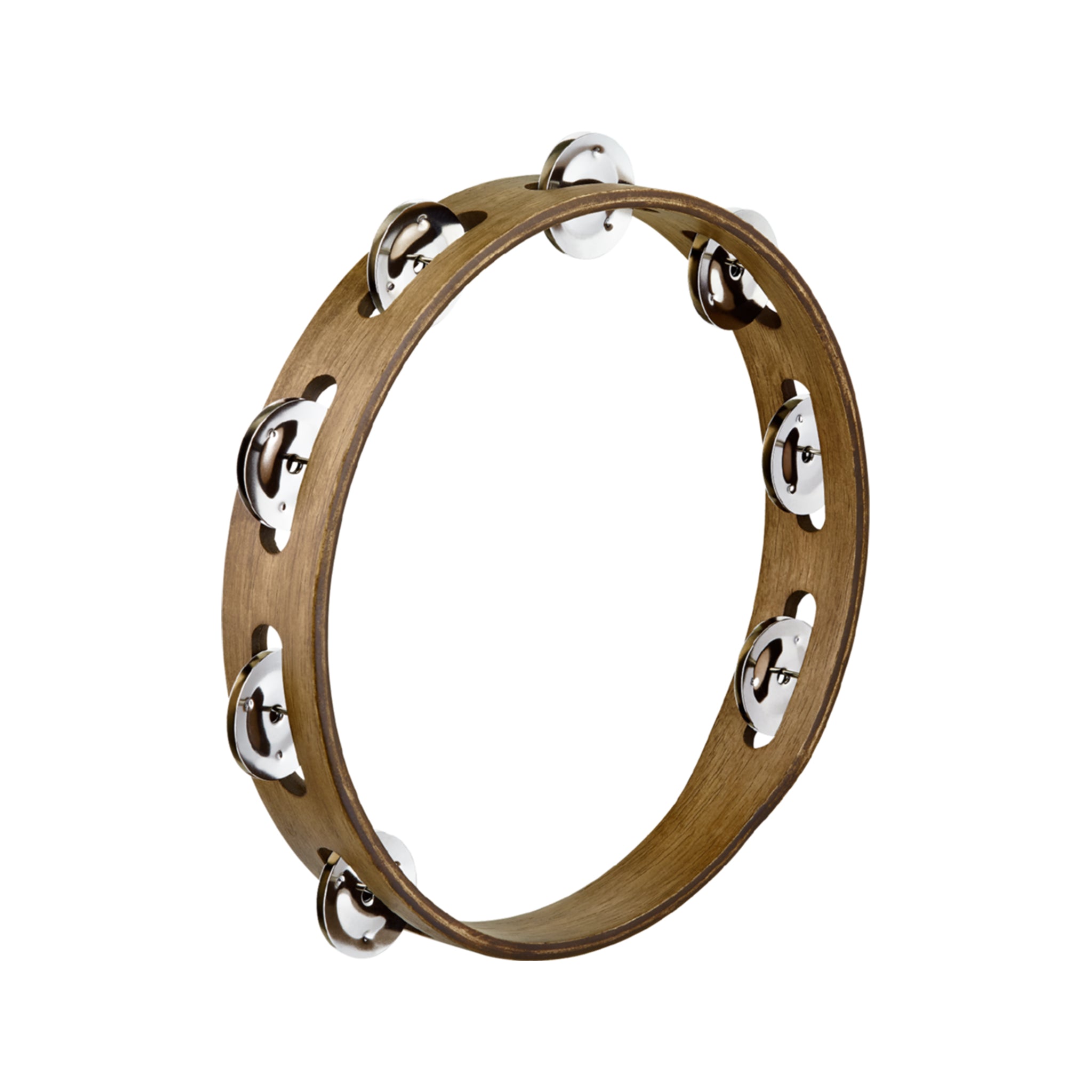 MEINL Percussion TA1WB Traditional Wood Tambourine, Stainless Steel Jingles, Walnut Brown