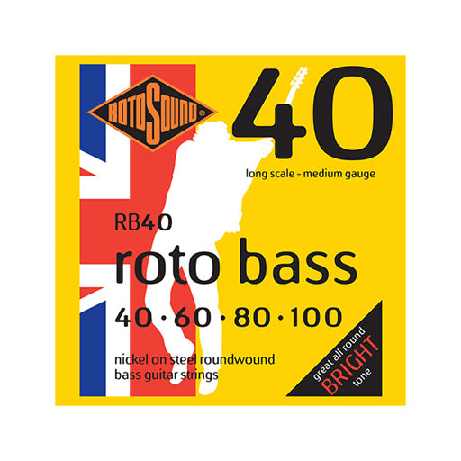 Rotosound RB40 Roto Bass Nickel Bass Guitar Strings, 40-100