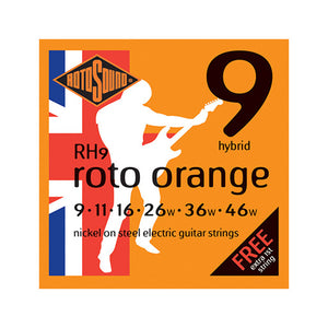 Rotosound RH9 Roto Orange Electric Guitar Strings Set, Hybrid, 9-46
