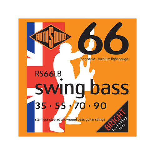 Rotosound RS66LB Swing Bass 4-String Stainless Guitar Strings Set, 35-90