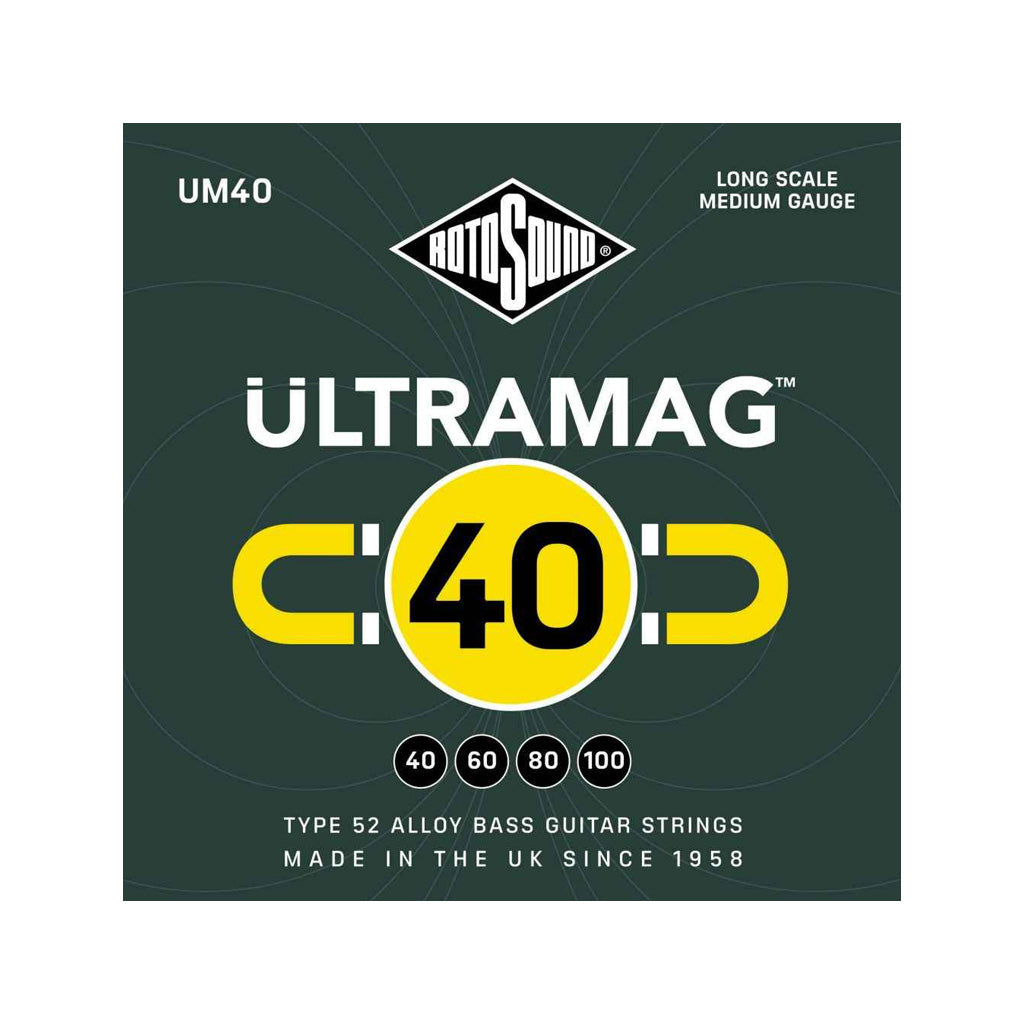 Rotosound UM40 UltraMag Type 52 Alloy Bass Guitar Strings, Medium, 40-100