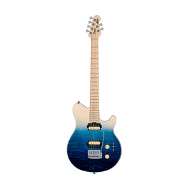 Sterling by Music Man AX3QM Axis Quilted Maple Electric Guitar, Spectrum Blue