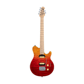 Sterling by Music Man AX3QM Axis Quilted Maple Electric Guitar, Spectrum Red