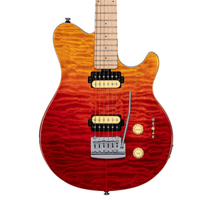 Sterling by Music Man AX3QM Axis Quilted Maple Electric Guitar, Spectrum Red