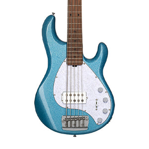 Sterling by Music Man Ray35 5-String Bass Guitar, Blue Sparkle
