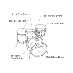 TAMA CL50RS-CFF Superstar Classic Maple 5-Piece Drum Shell Kit, Coffee Fade