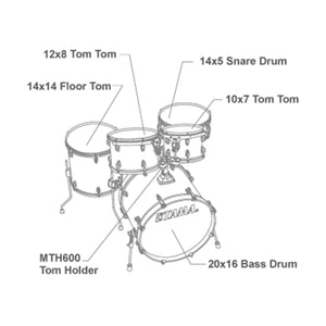 TAMA CL50RS-TPB Superstar Classic Maple 5-Piece Drum Shell Kit, Transparent Black Burst