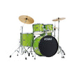 TAMA ST52H6C-LGS Stagestar 5-Piece Drum Kit w/ Hardware+Throne+Cymbals, Lime Green Sparkle