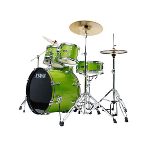TAMA ST52H6C-LGS Stagestar 5-Piece Drum Kit w/ Hardware+Throne+Cymbals, Lime Green Sparkle