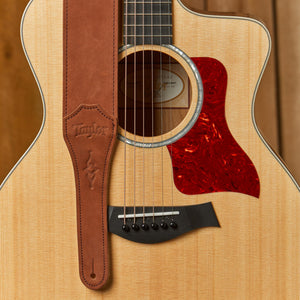 Taylor Gemstone Sanded Suede 2.5Inch Guitar Strap, Medium Brown