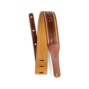 Taylor Nouveau Leather Guitar Strap, Med Brown