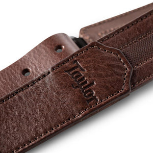 Taylor Slim Vegan Leather Guitar Strap, Chocolate Brown