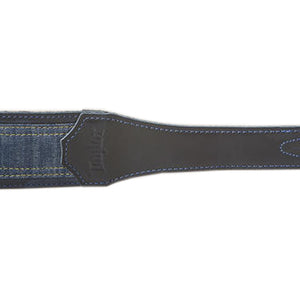 Taylor Blue Denim 2Inch Embossed Logo Guitar Strap, Navy Edge