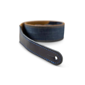 Taylor Blue Denim 2" Guitar Strap, Gold Logo
