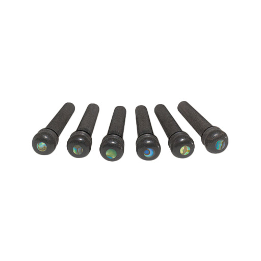 Taylor Bridge Pins, Crelicam Ebony w/Abalone dots, 6-Pack