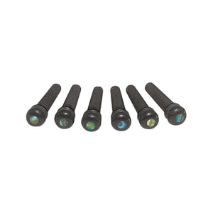 Taylor Bridge Pins, Crelicam Ebony w/Abalone dots, 6-Pack