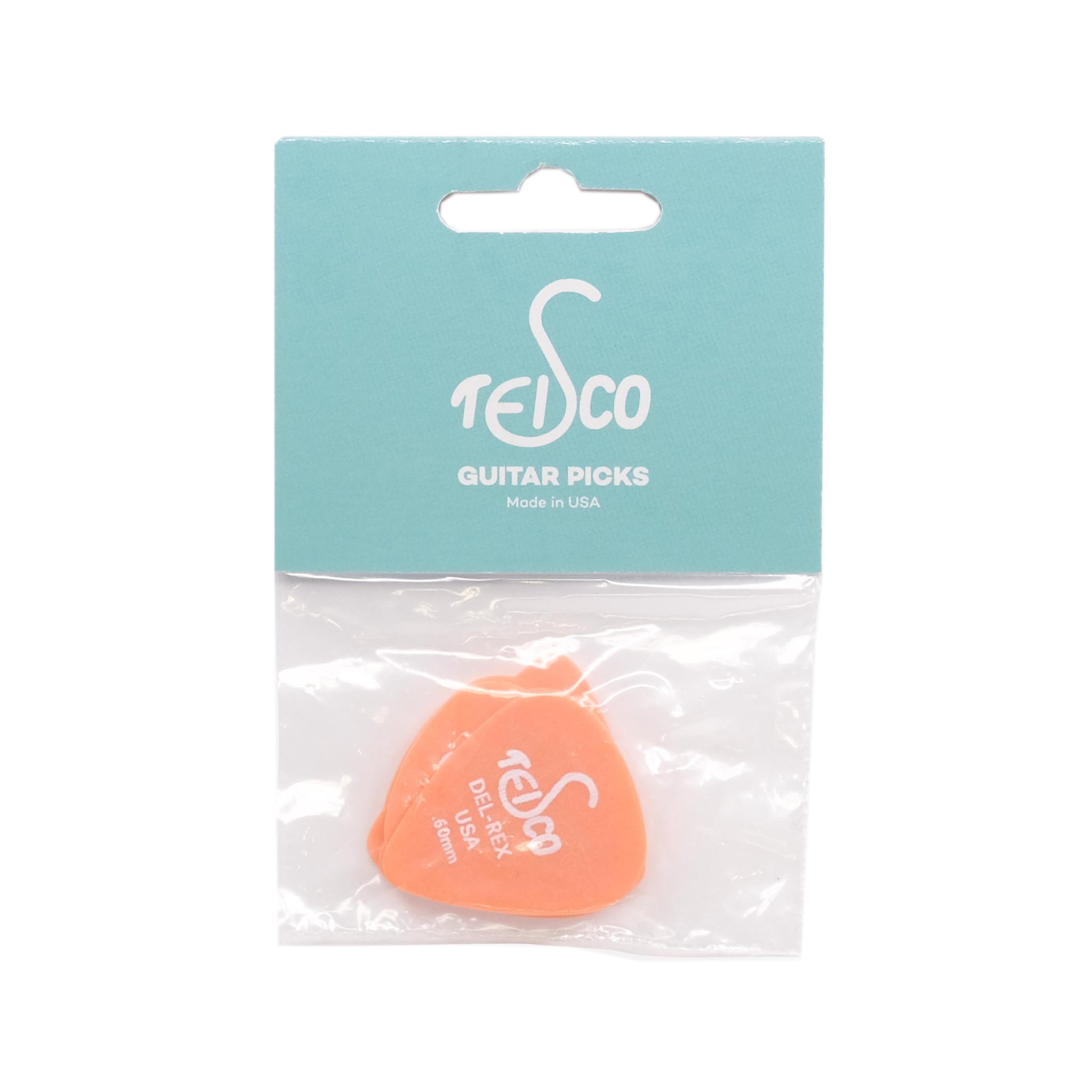 Teisco Del Rex Standard Guitar Pick, .60mm, 6-Pick Pack